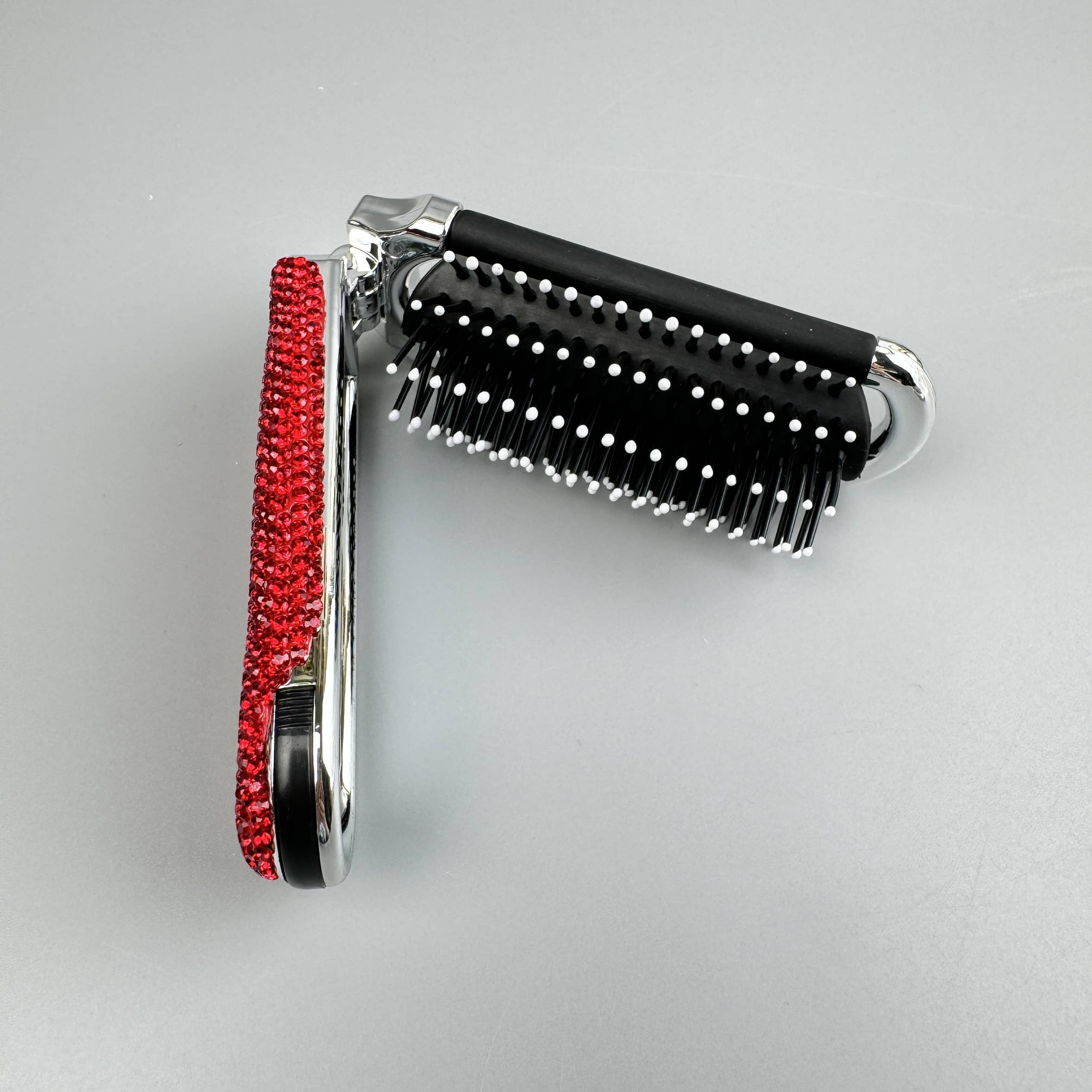 Ole - Venta al por mayor Cepillo/peine - Cepillo de Pelo y Espejo de Viaje Compacto Plegable con Pedrería de Cerámica MIS10097