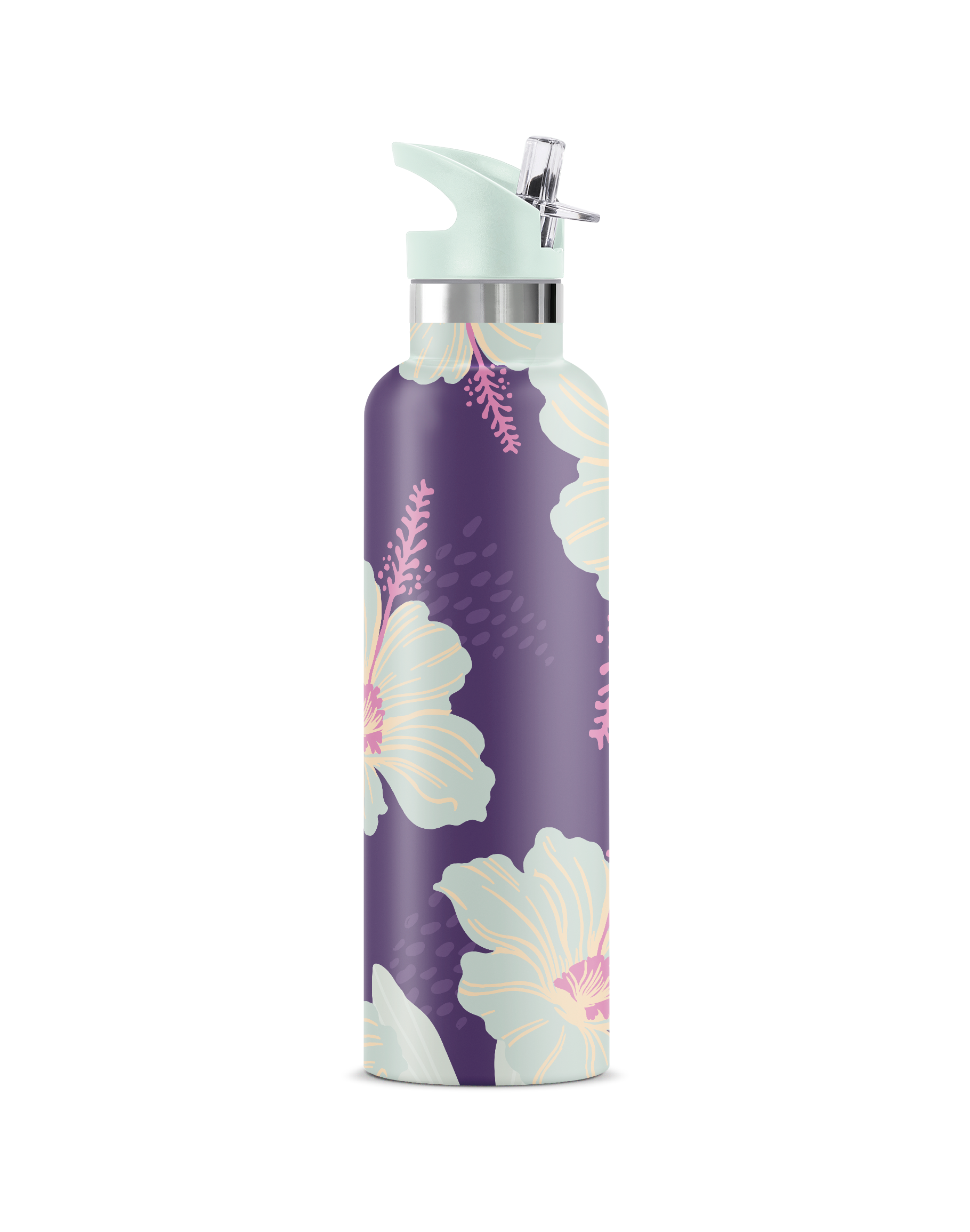 My Bougie Bottle - Vente Bouteilles d'eau - Bouteille d'eau isotherme NANI Fleur d'hibiscus 25 oz Violet3