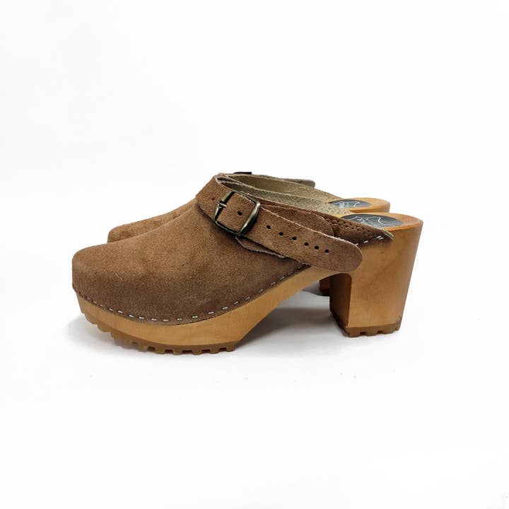 SWED2WALK - Vente Sabots – femme - Sabots - talons hauts - Lotta - marron
