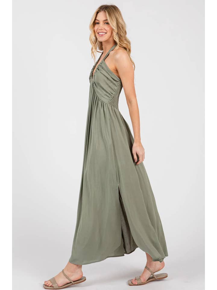 Final Touch - Vendita all'ingrosso Vestito - Donna - Abito a pieghe con scollo all'americana - ND407633