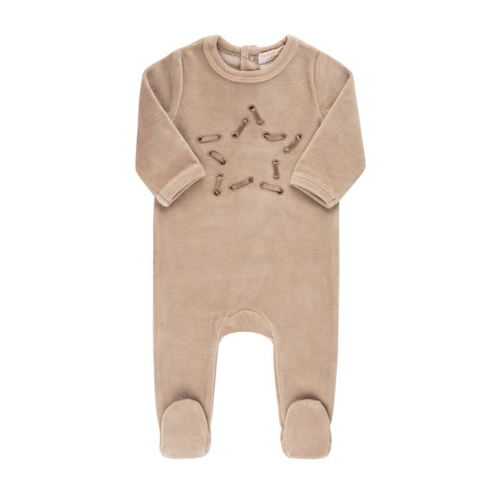 Woven Star Footie for wholesale by Tricot Bebe