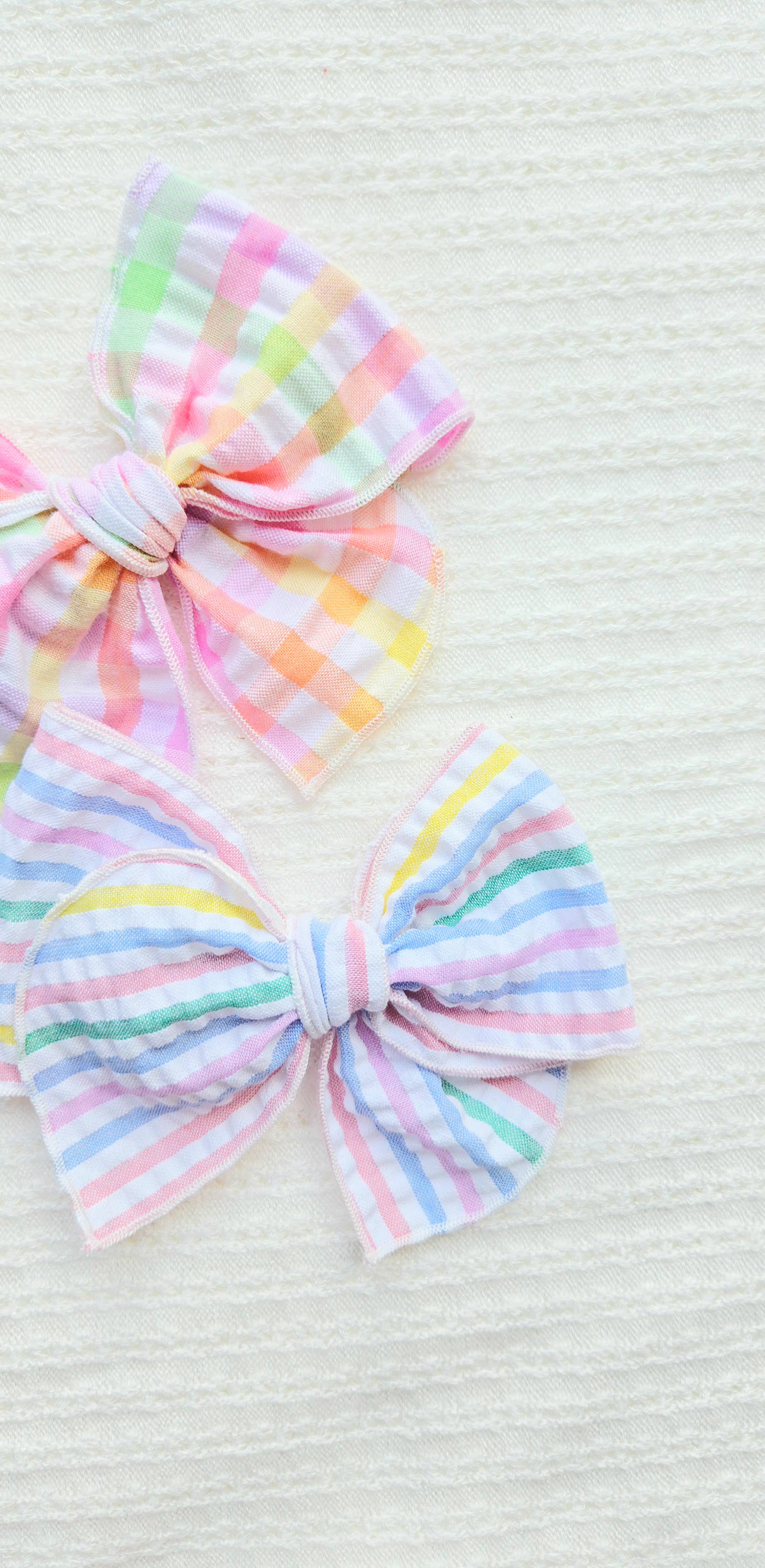 Revival Bow Co. - Wholesale Hair Bow - Kids - Fable Bow on Clip or Headband • Summer Gingham0