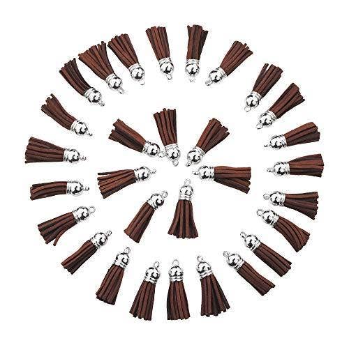 Mandala Crafts – wholesale Craft supplies – Mandala Crafts Faux Leather Suede Tassel with Loop for Keychains, Jewelry Making, Bookmarks, Books, Gifts, Pillows0