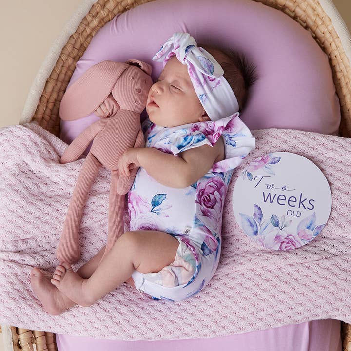 Snuggle Hunny - Vendita all'ingrosso Tutina (senza piedini) - Neonati - Body biologico a manica corta Lilac Skies con volant2