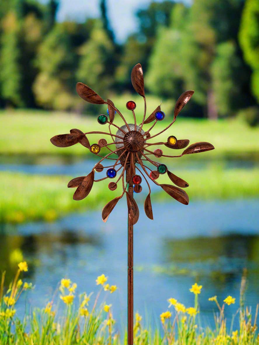 Marissa's Gifts – wholesale Wind spinner – Handmade Chelsea powder coated garden wind sculpture spinner measuring 190cm10