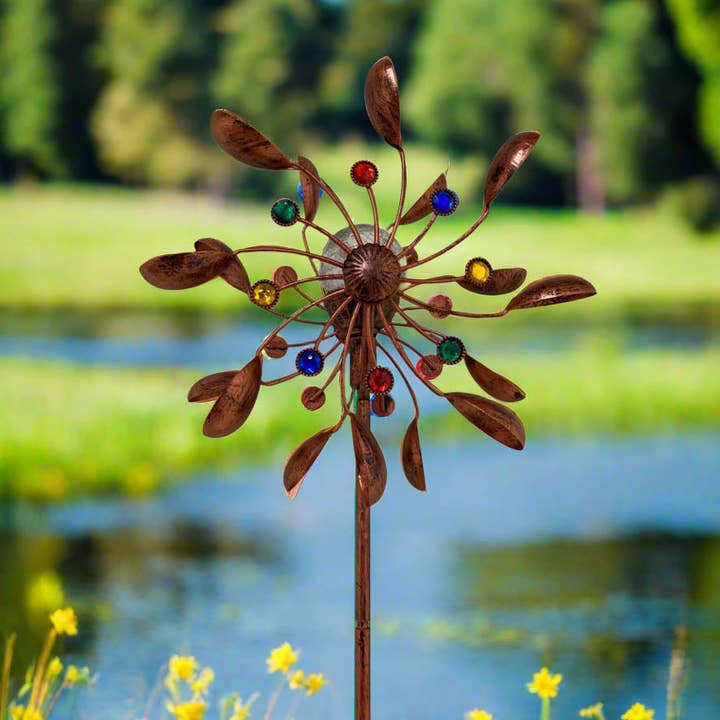 Marissa's Gifts – wholesale Wind spinner – Handmade Chelsea powder coated garden wind sculpture spinner measuring 190cm10