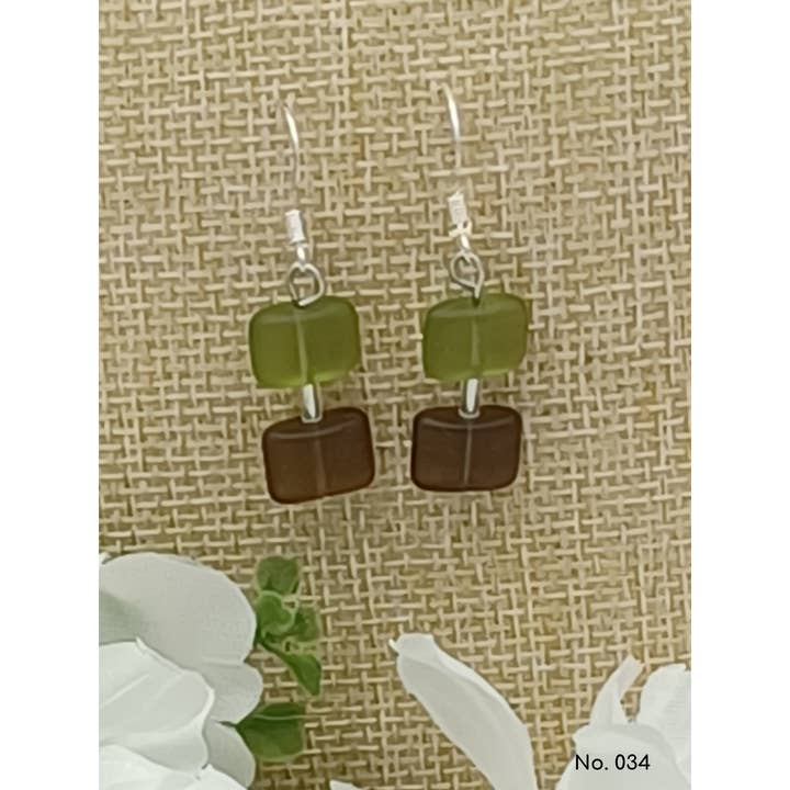 perleperle - Wholesale Dangle Earrings - Earrings glass beads, classic cushion shape, Anna10