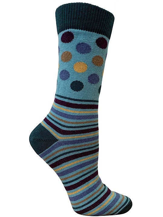 Lalita Dark Dots & Stripes Crew Sock for wholesale by RocknSocks