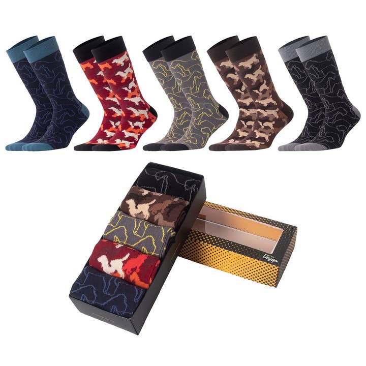 Ensemble de chaussettes pour hommes Biggdesign Dogs, lot de 5 paires pour la vente par Biggbrands