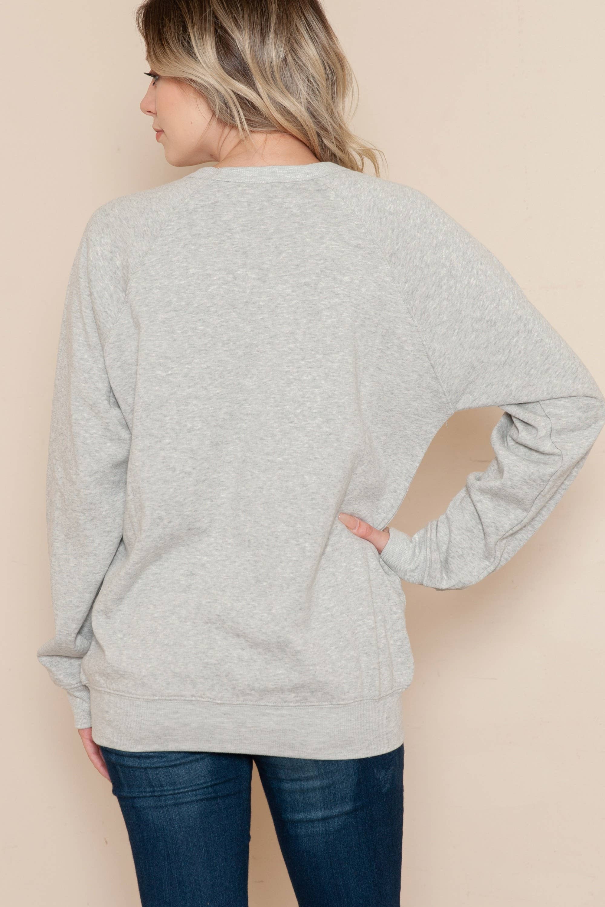 BouTeeQue Closet – Camisola gráfica - Mulher por atacado – 1075CL - Sweatshirt Algodão Crewneck - EASY TIGER3