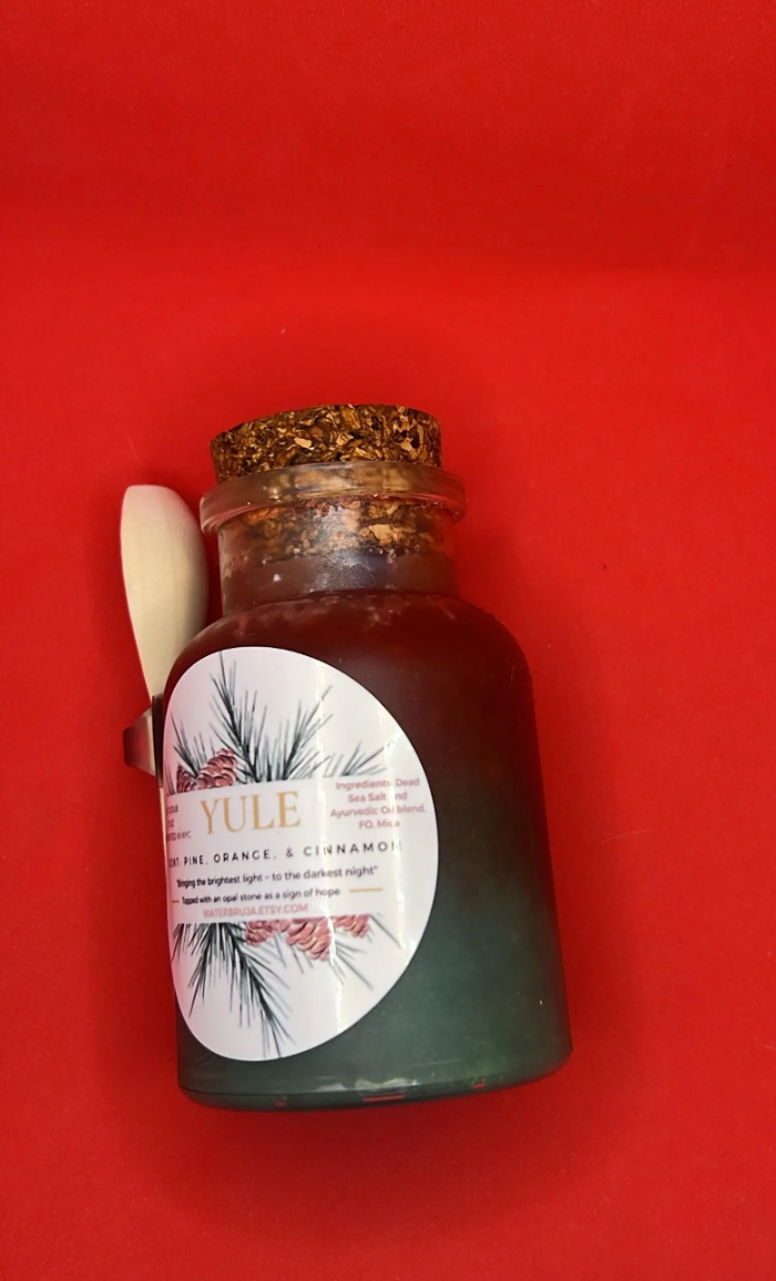 WaterBruja - Vendita all'ingrosso Paletta per scrub/sali da bagno - Scrub al Sale Yule, Scrub Invernale Festivo, Bagno di Cristallo, Opalite4