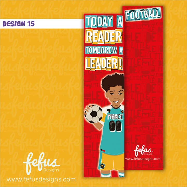 Kamil - Football Today A Reader - Segnalibri Black Boys per la vendita all'ingrosso da parte di Fefus Designs