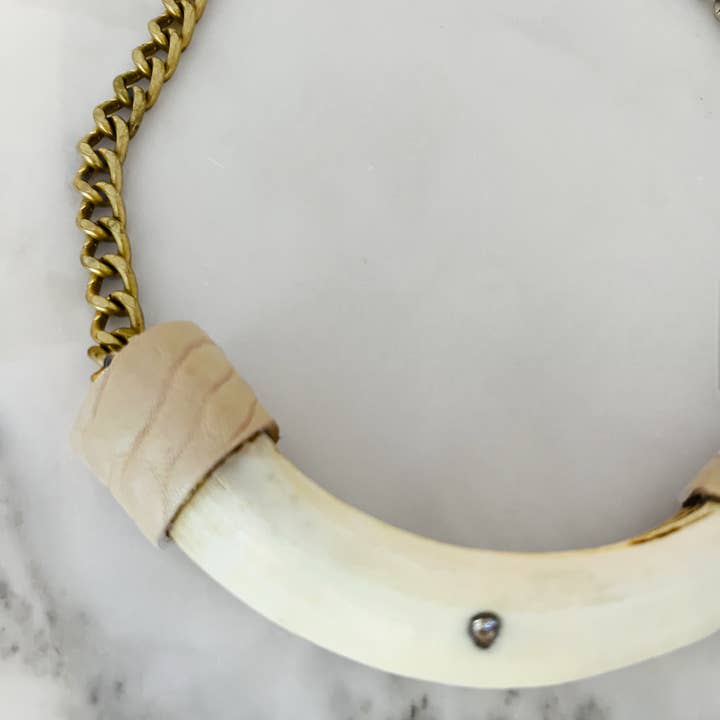 Cream Tusk Necklace for wholesale by Shalla Wista Studio