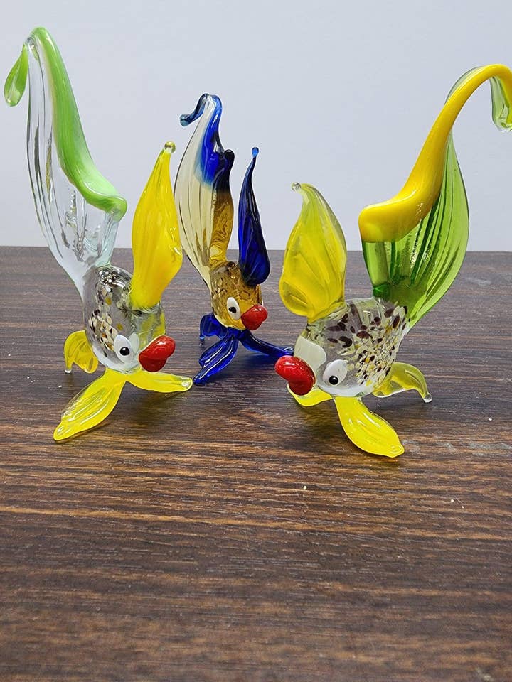 Naturally Colored Glass Figurine - Handcrafted - Fish Design for wholesale by Glass by Iness