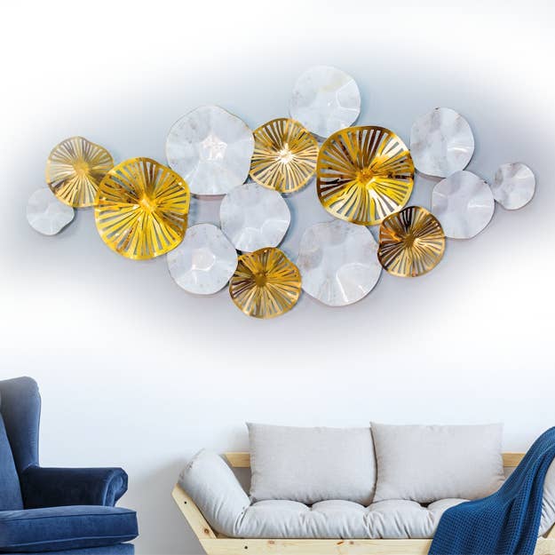 Gold Plate Wall Decor , Gold Wall Art, Gold Metal Art for wholesale by JRE Home Decor