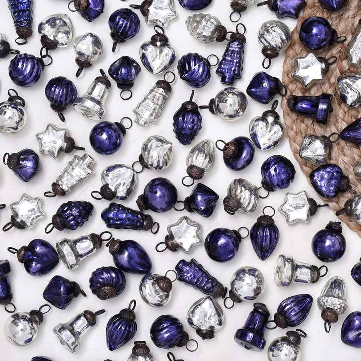 500 Silver Purple Ornament for Christmas Tree for wholesale by Daana Paani LLC