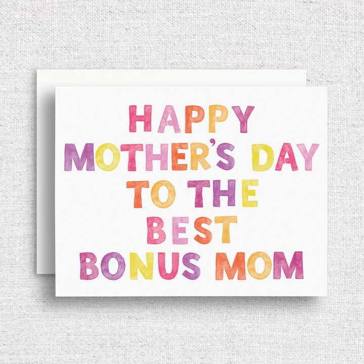 Bonus Mom Mother's Day Greeting Card | Step Mom Card for wholesale by Gert & Co