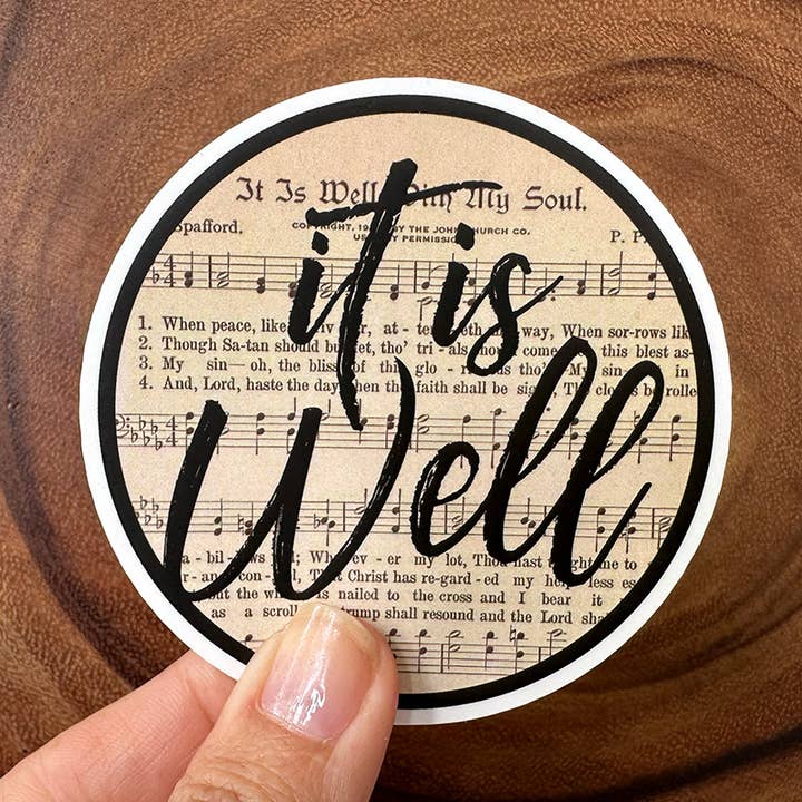 Missional Merch - Wholesale Sticker - It Is Well With My Soul (Nostalgic) | Christian Hymn Sticker0