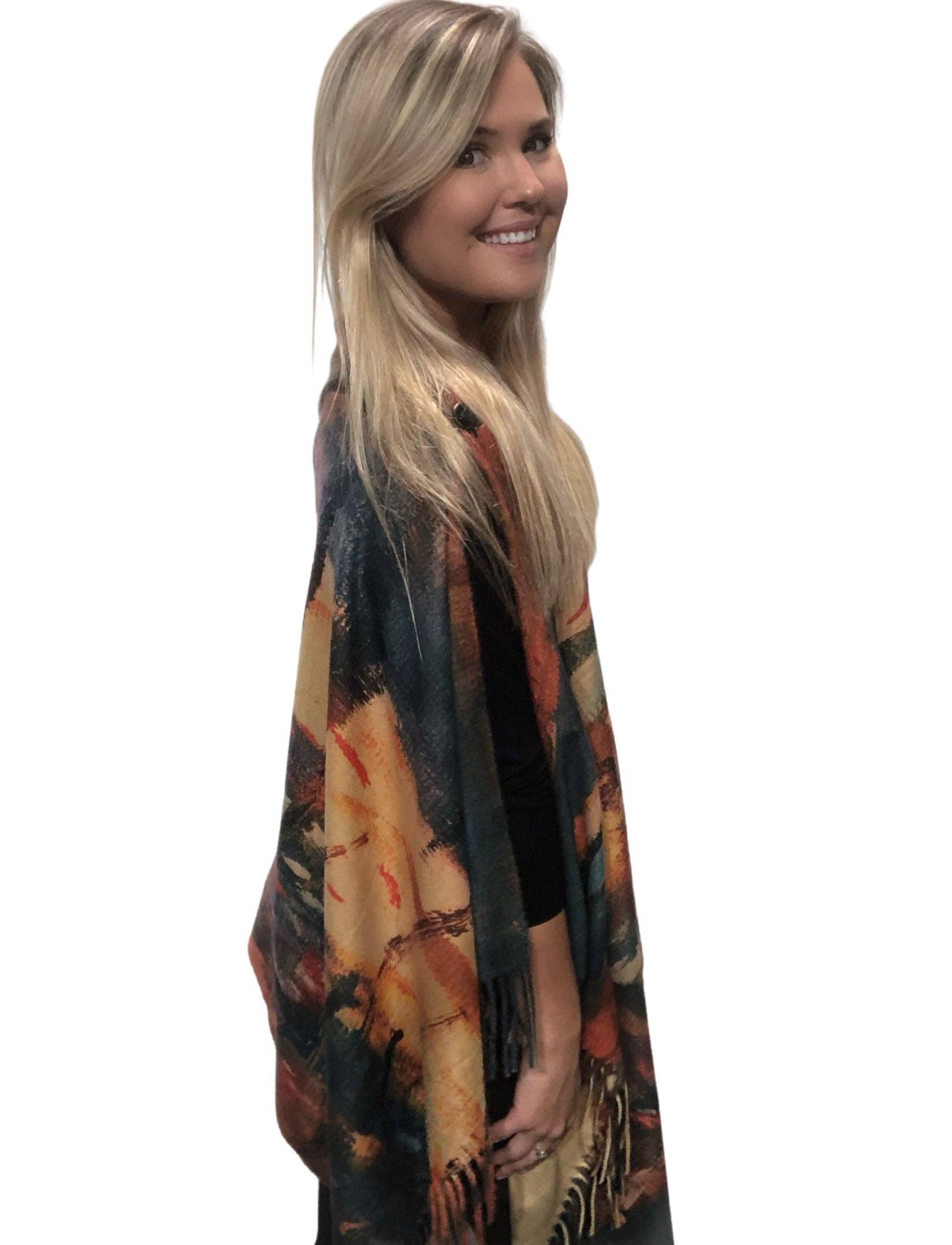 The Magic Scarf Company – Großhandel Schultertuch – Damen – 3180 - Schals mit Wildlederoptik und Kunstknöpfen10