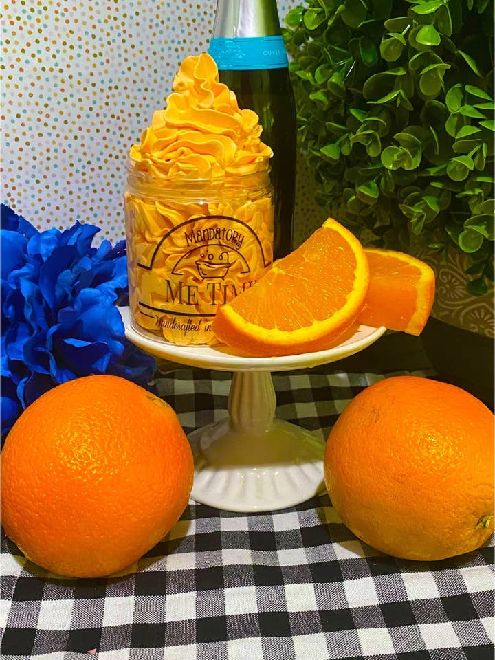 Orange Mimosa Whipped Body Butter for wholesale by Mandatory Me Time