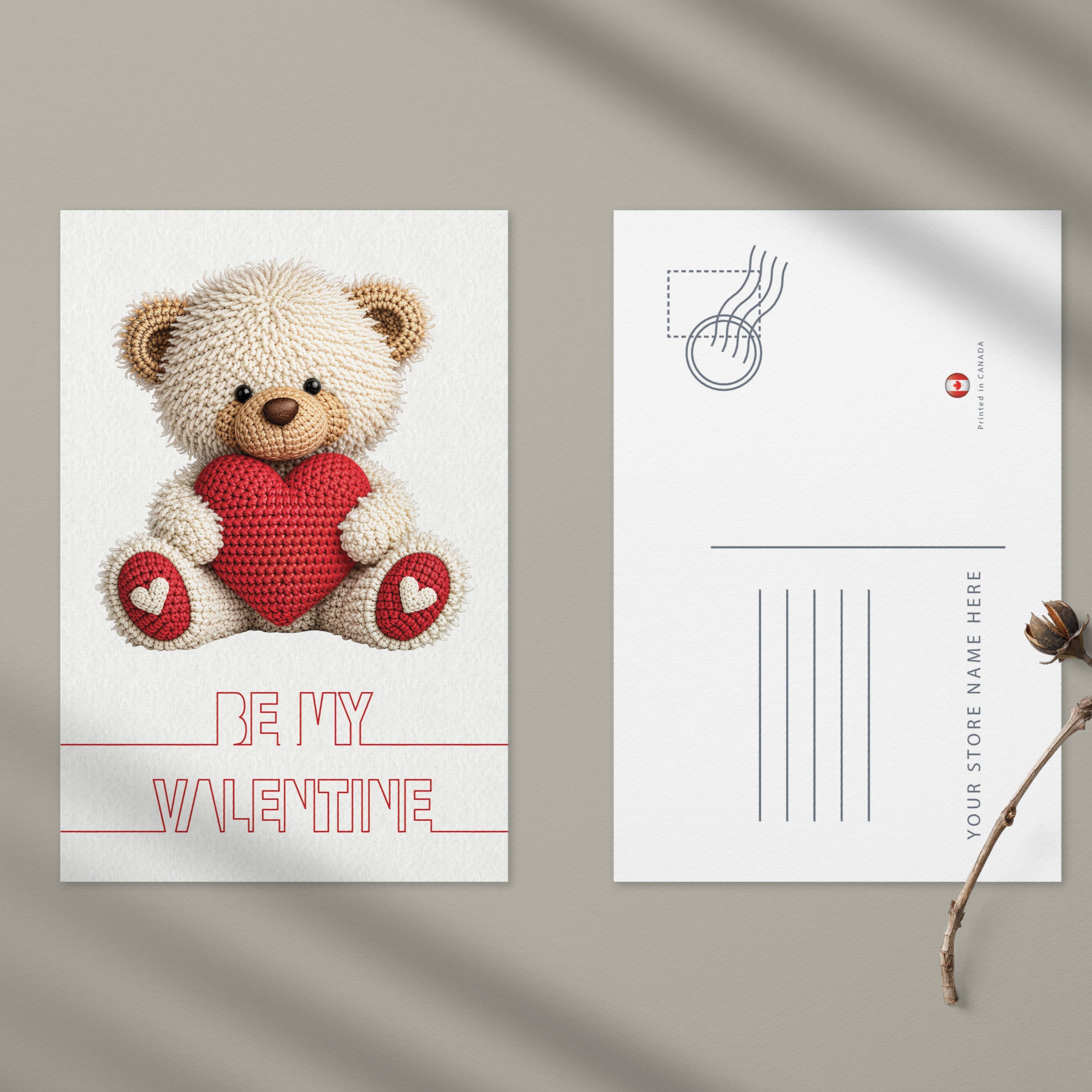 PhiloPerse - Wholesale Valentine's Day Card - Valentine Teddy Bear Postcard | White-Labeled for your shop3