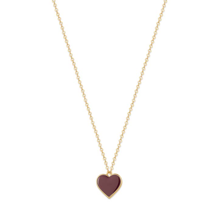 Collana Cuore Marrone Placcata in Oro con Chiusura Magnetica Gioielli per l'Amor Proprio per la vendita all'ingrosso da parte di Rejected Hearts Club