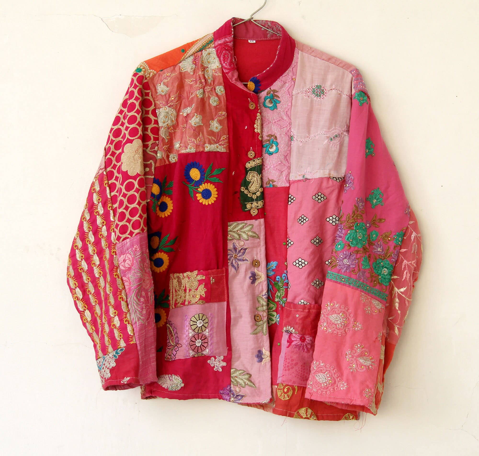 Bhawana Handicrafts - Wholesale Jacket - Women's - Handmade Cotton Patchwork Kantha Stitched Short Jacket8