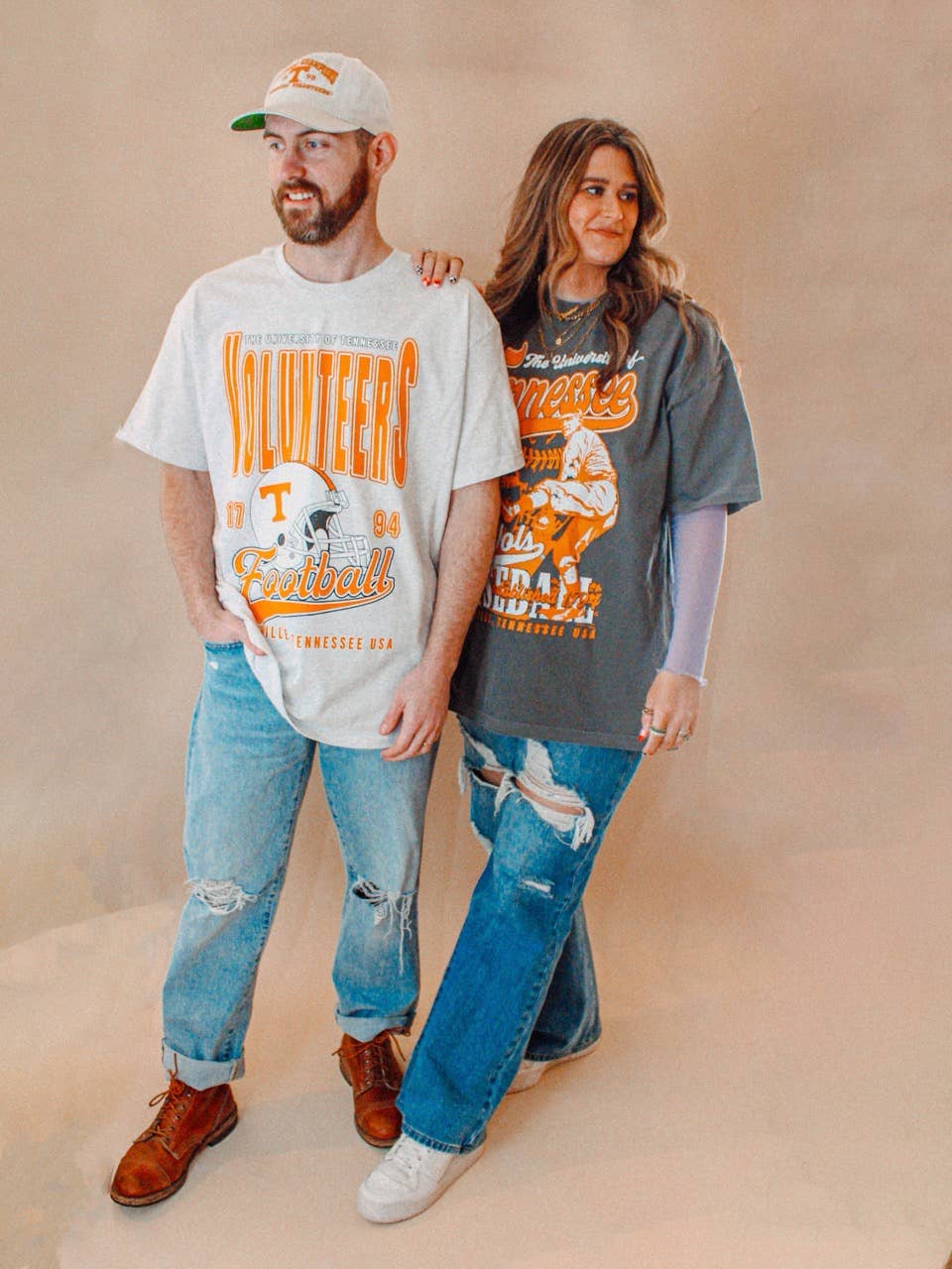 The Clandestine Underground - Vendita all'ingrosso Maglietta serigrafata - Unisex - Maglietta in Cotone Vintage Tennessee Volunteers Football9