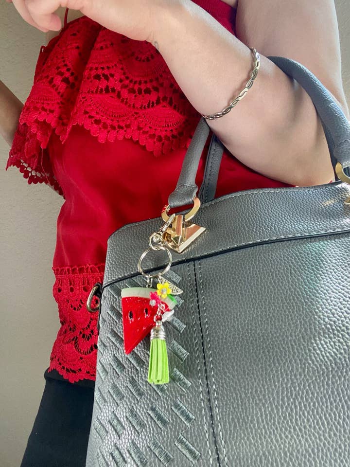 Watermelon | Fruit Keychain | Summer Purse Accessory | Zipper Pull | Keychain For Purse | Backpack Zipper Keychain for wholesale by StayTay Store