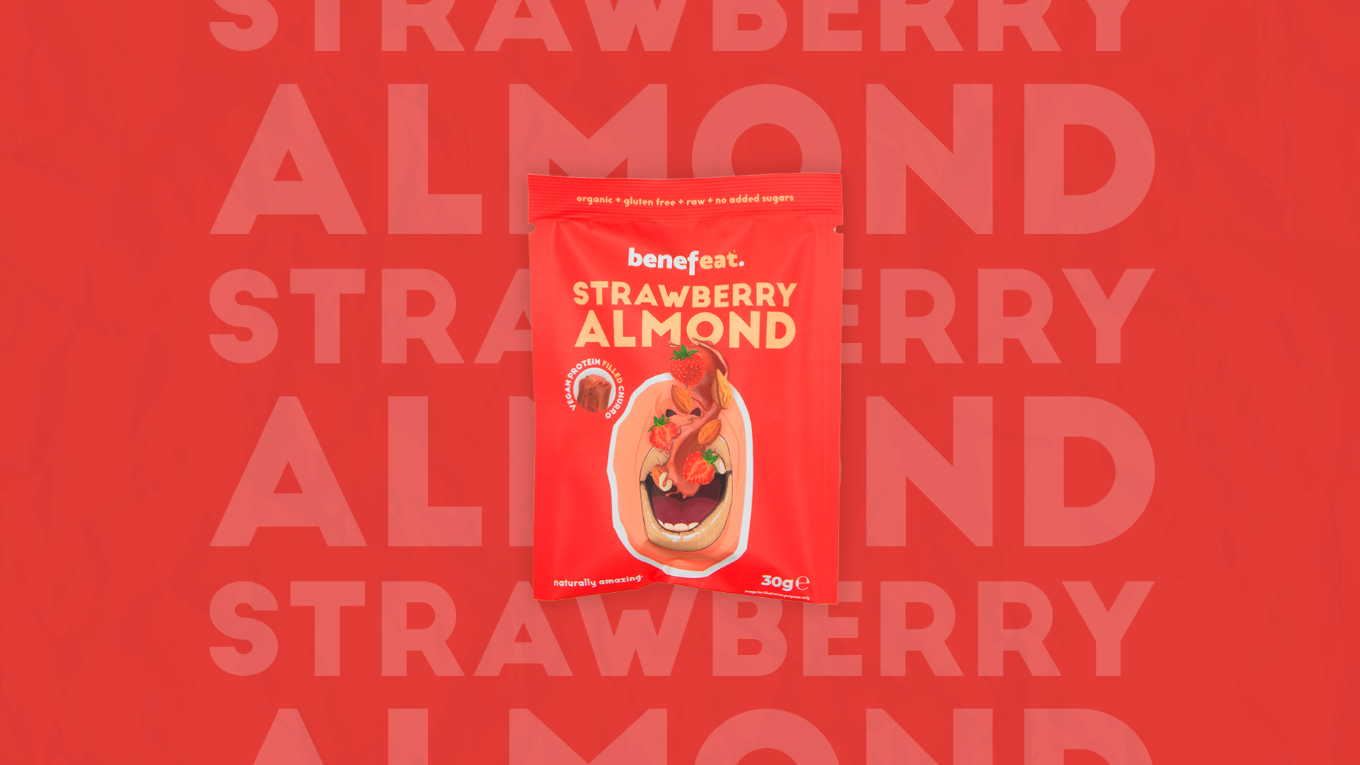BENEFEAT - Wholesale Fruit Snacks - Organic Almond Protein Churro with Strawberry filling without gluten1