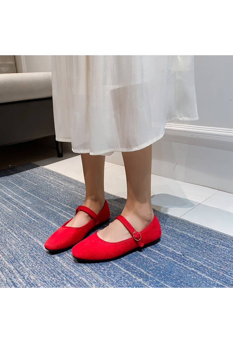 La Bottine Souriante - Wholesale Flats - Women's - Mary Jane Ballet Flats in Suede – Fine Buckle7