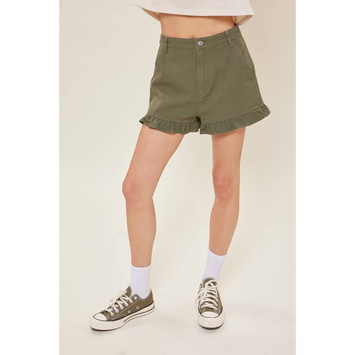 idem ditto – wholesale Shorts – Women’s – RUFFLED HEM COTTON SHORTS WITH POCKETS5