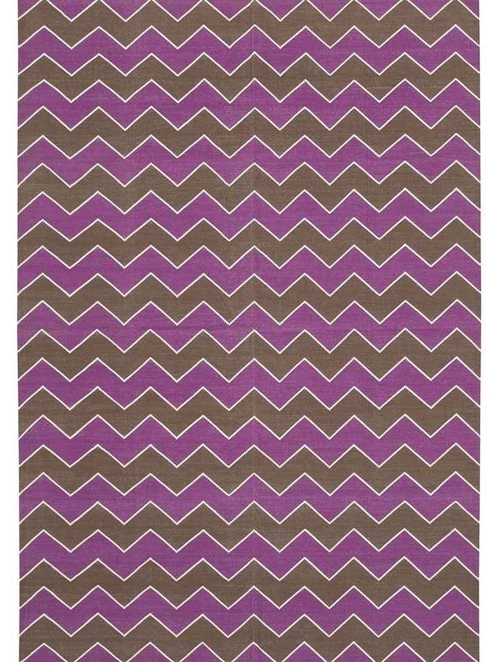 Tapete Dhurrie Castanho 6x9 - 32370 por atacado de RUG N CARPET