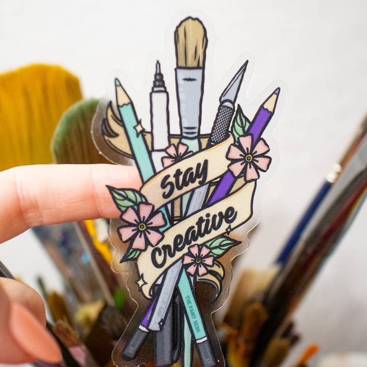 The Paint Sesh - Wholesale Sticker - Stay Creative Sticker Transparent | Gifts for Art Lovers