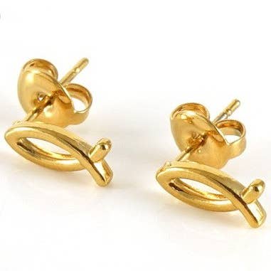 JOSSLYN by wall to wall - Wholesale Stud/Post Earrings - 18K Stainless Steel Tarnish Free Waterproof Studs | 40E4246