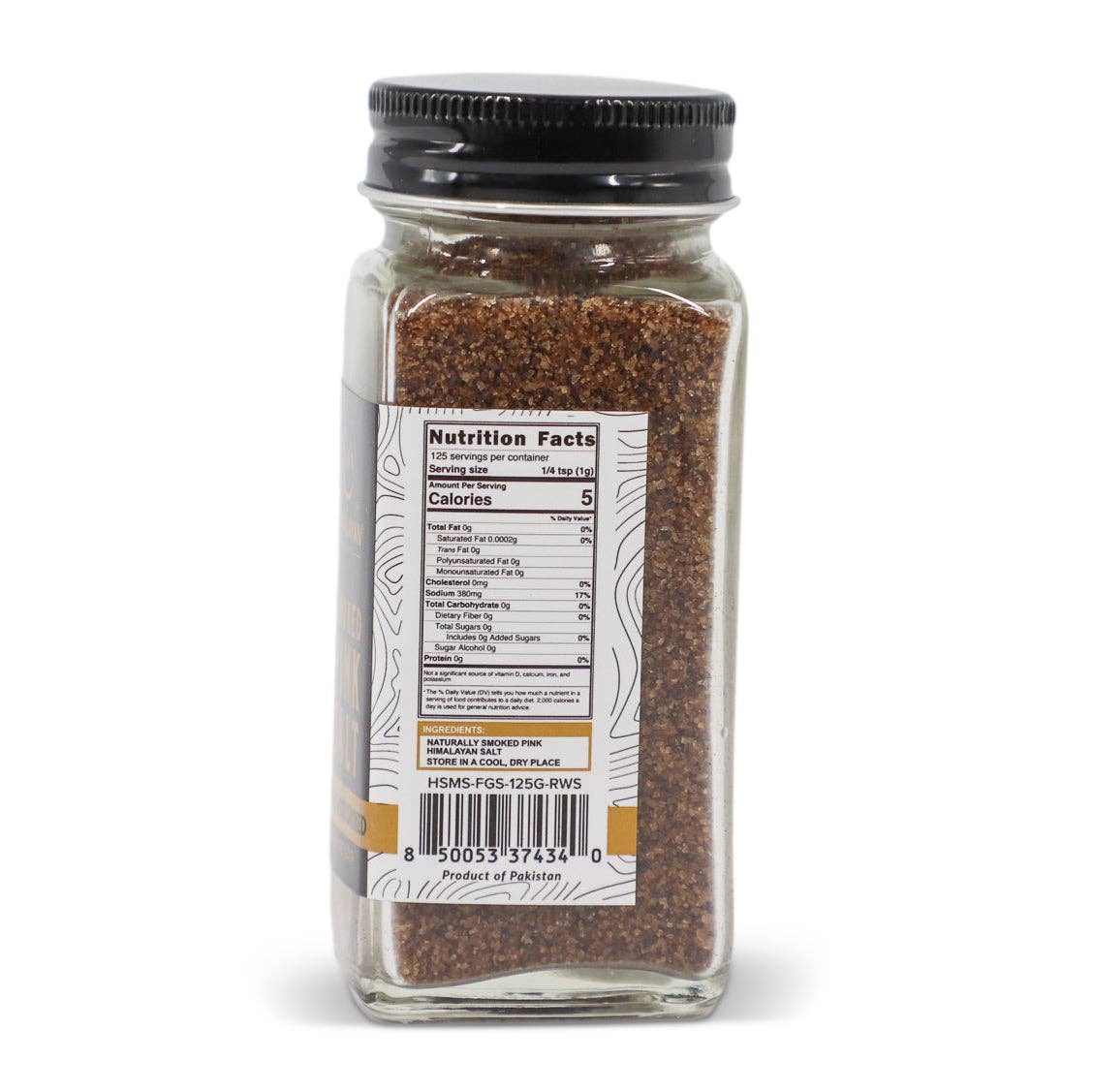 Himalayan Secrets - Wholesale Salt - 4.4 oz French Glass Himalayan Smoked Pink Salt Shaker - Real Wood Smoked3