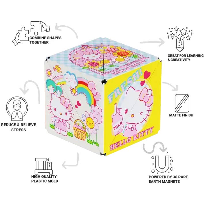 Fun In Motion Toys - Wholesale Puzzle - Kids - Shashibo Hello Kitty 12-pc Magnetic Puzzle Cube STEAM MESH8