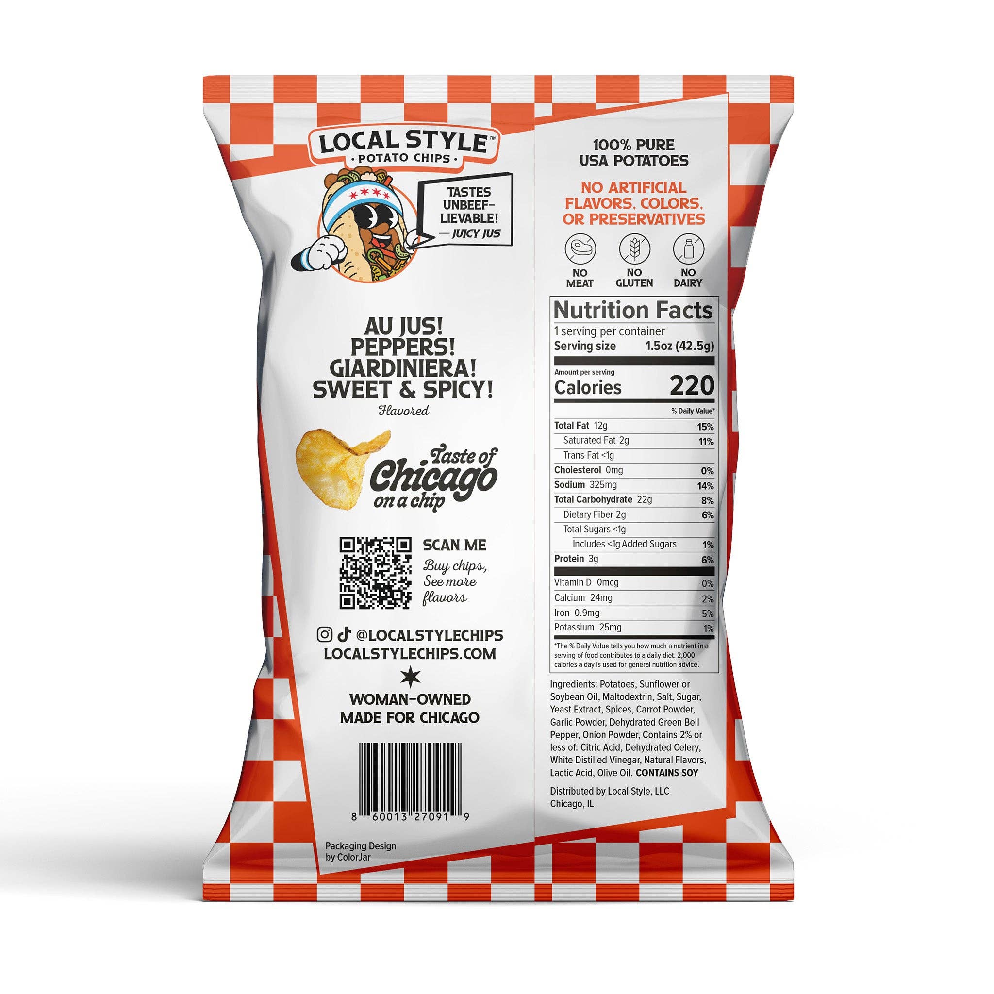 Local Style Chips - Wholesale Chips - Italian Beef Flavor Potato Ch 25 ct - Local Style | Chicago1