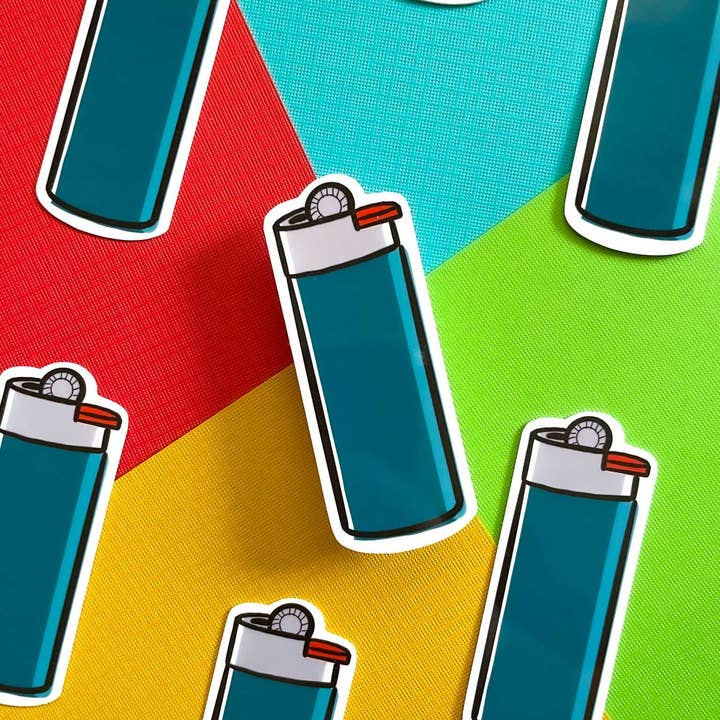 Autocollant en vinyle bleu clair pour la vente par Stone Donut Design, LLC