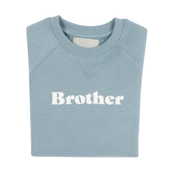 Sky Blue 'BROTHER' Sweatshirt for wholesale by Bob & Blossom Ltd