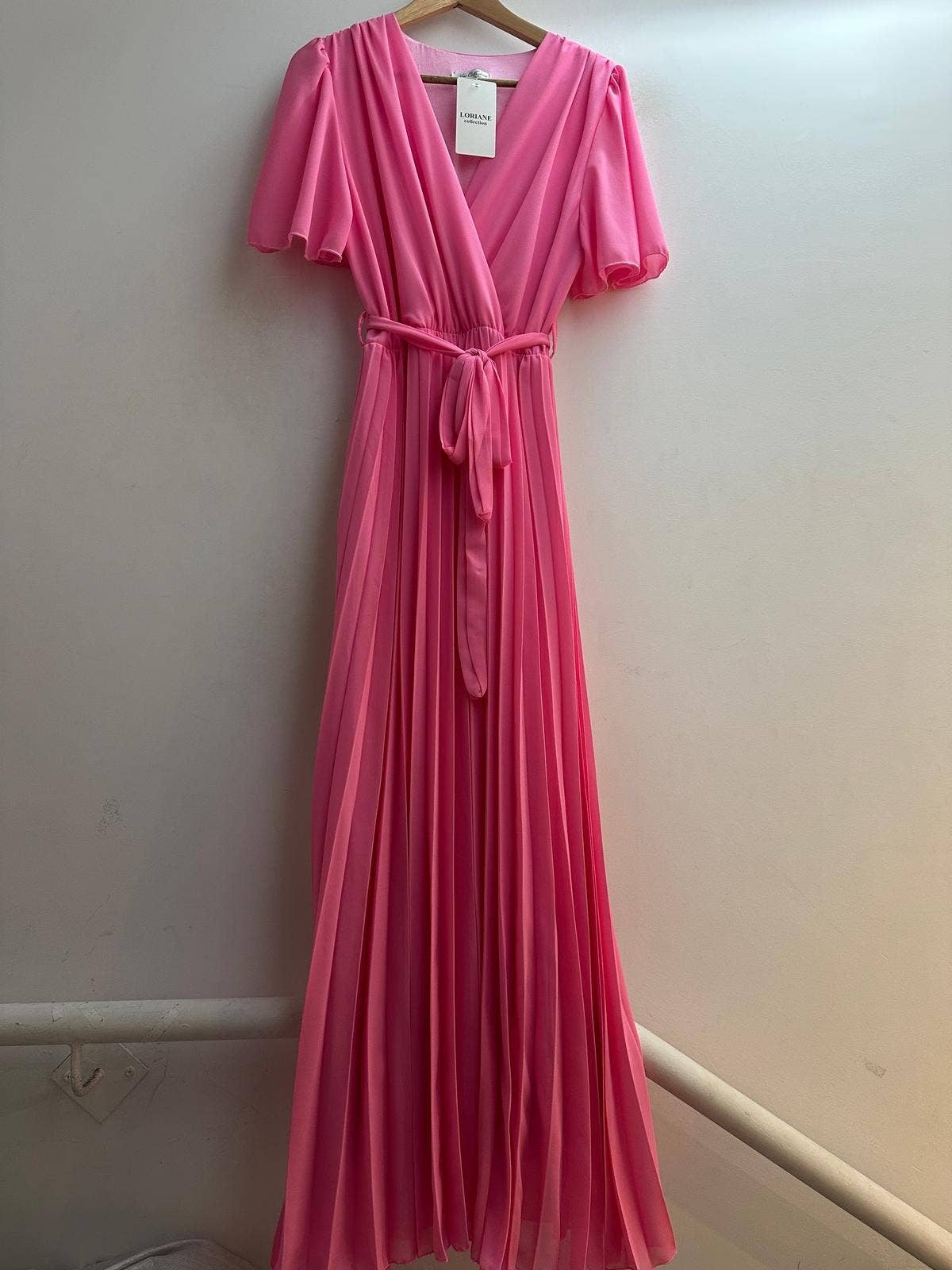 LORIANE - Venta al por mayor Vestido - Mujer - Vestido largo plisado sólido6