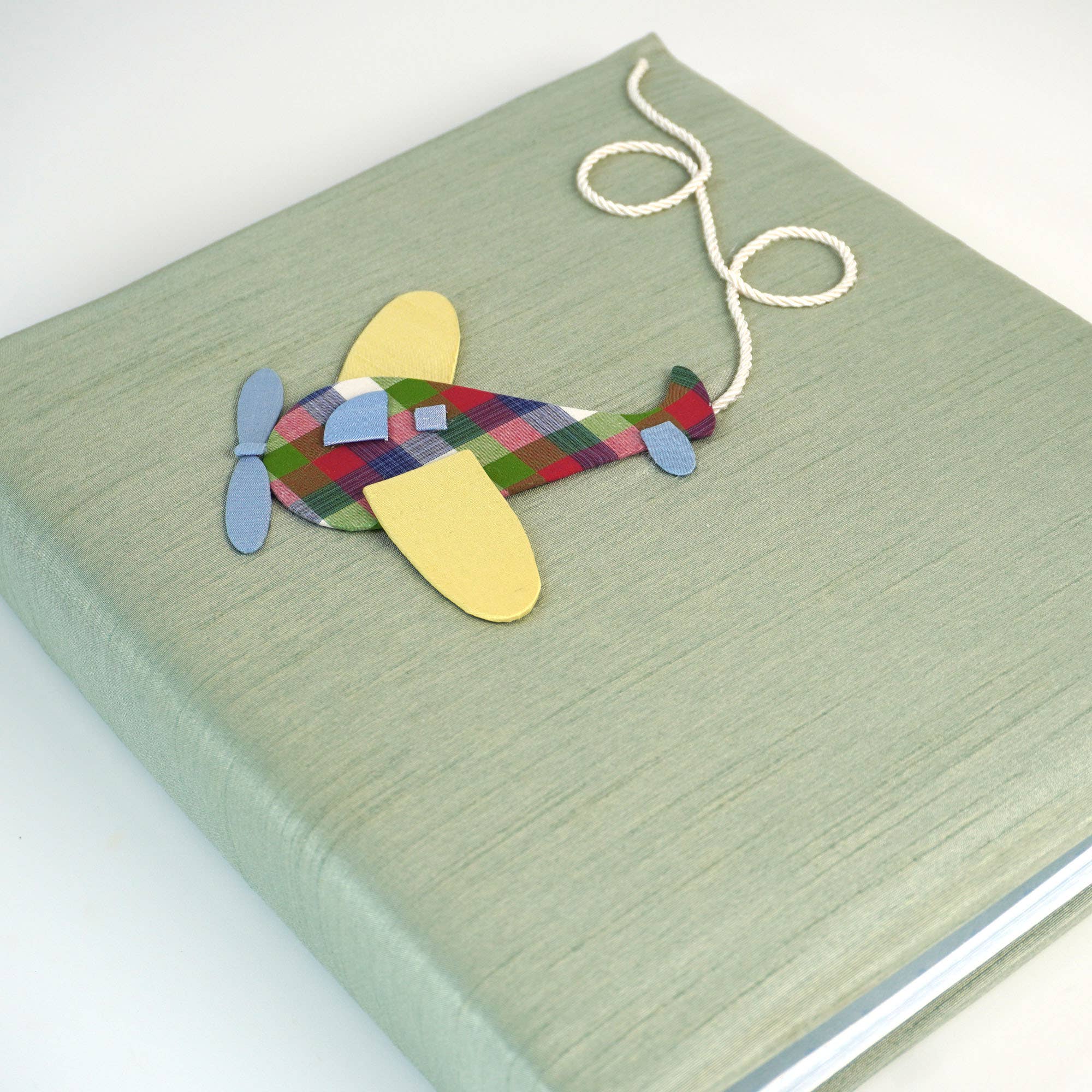 MARCELA - Wholesale Memory Book - Kids & Baby - Baby Memory Book- Airplane on Shantung2