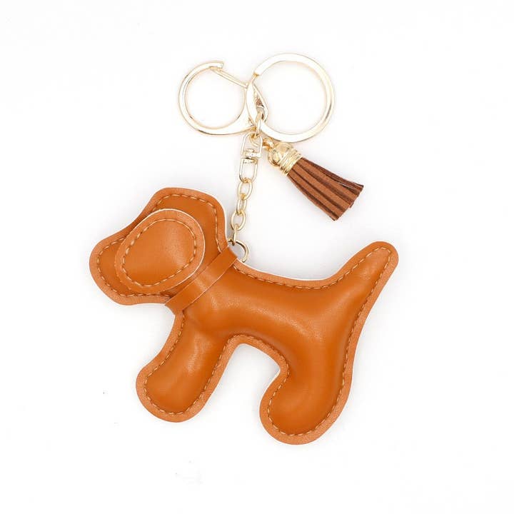 JOSSLYN by wall to wall - Wholesale Keychain - Women's - VEGAN LEATHER DOG BAG CHARM KEYCHAIN | 40KC142