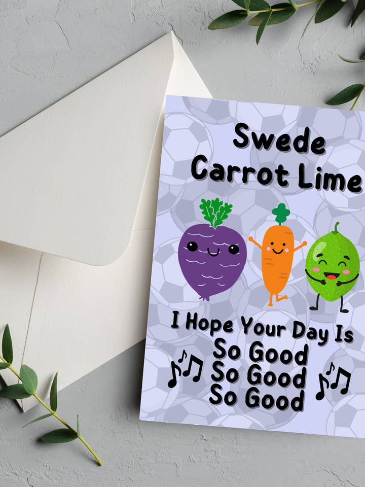 Swede Carrot Lime Sweet Caroline Songtext Grußkarte für den Großhandel von Printicole