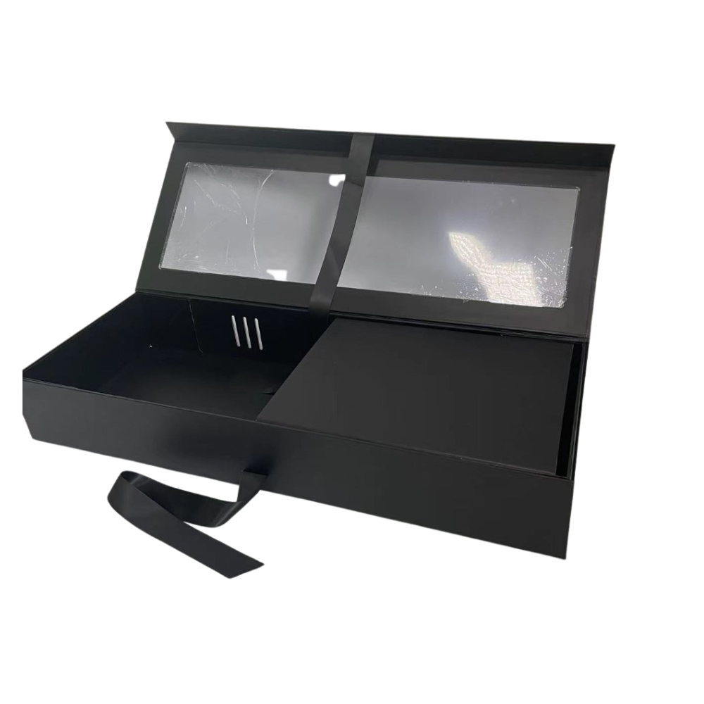 UNIKPACKAGING - Vente Coffrets cadeaux - Grandes boîtes-cadeaux pour roses avec fenêtre transparente et ruban3