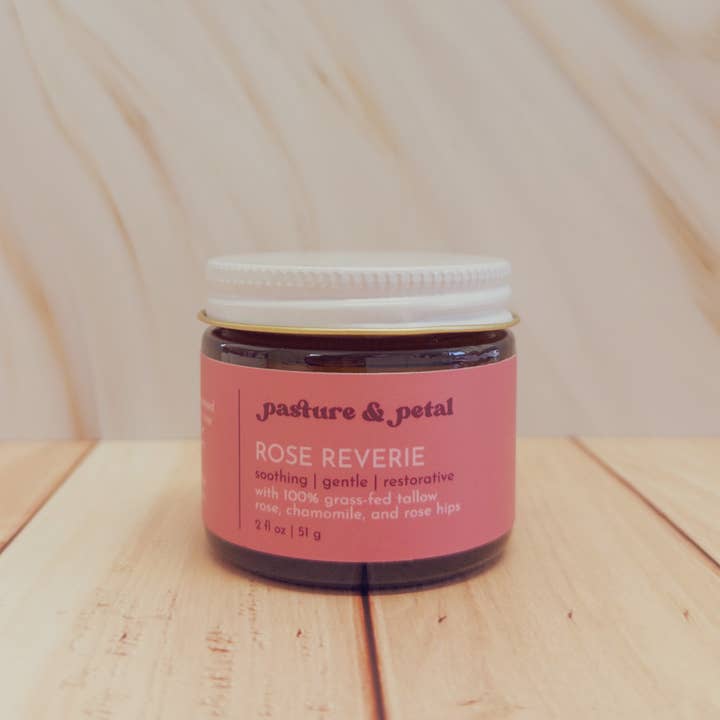 Rose Reverie Facial Tallow Balm for wholesale by PASTURE & PETAL