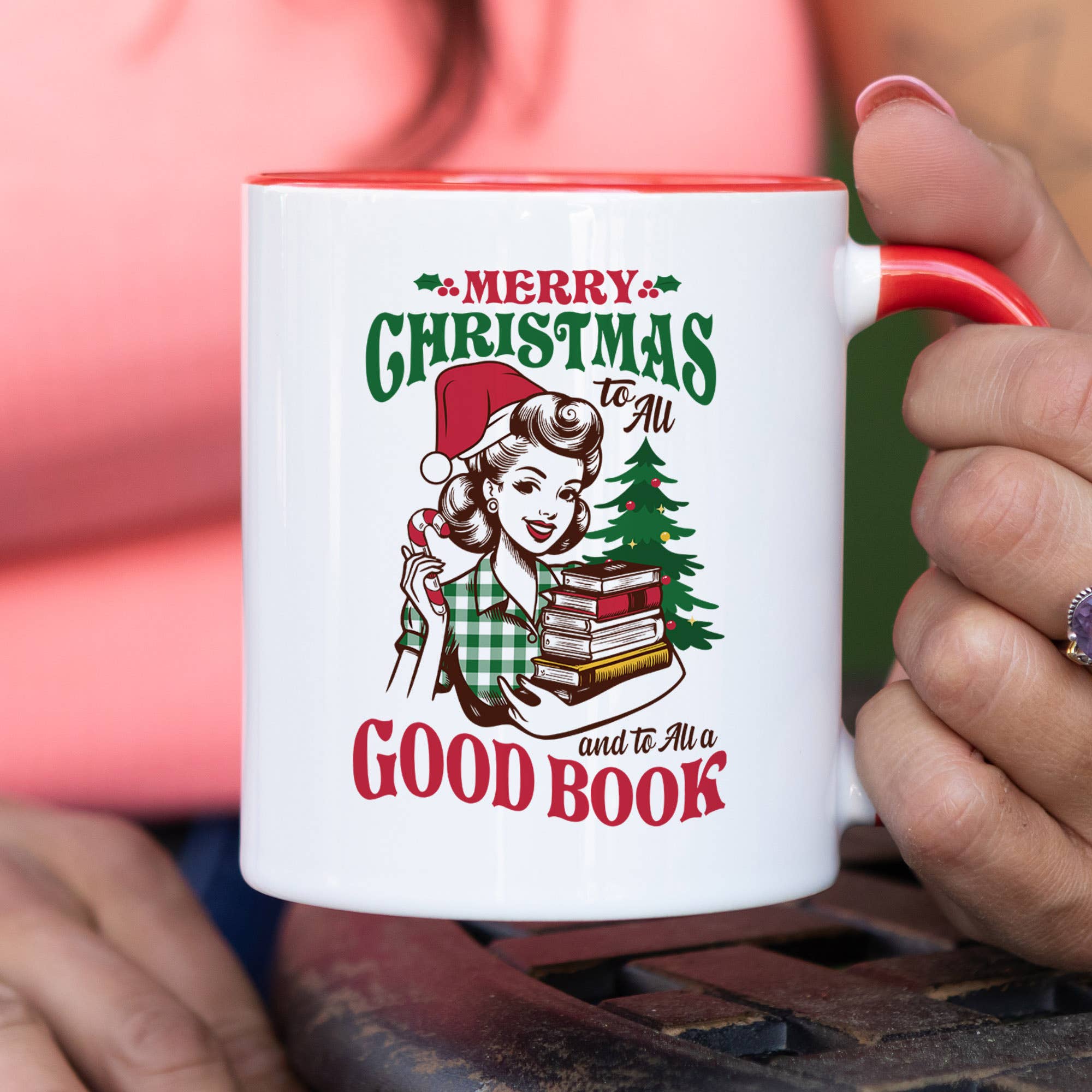 Lucky Luna Apparel – wholesale Coffee mug – Merry Christmas To All & To All A Good Book Ceramic Mug8