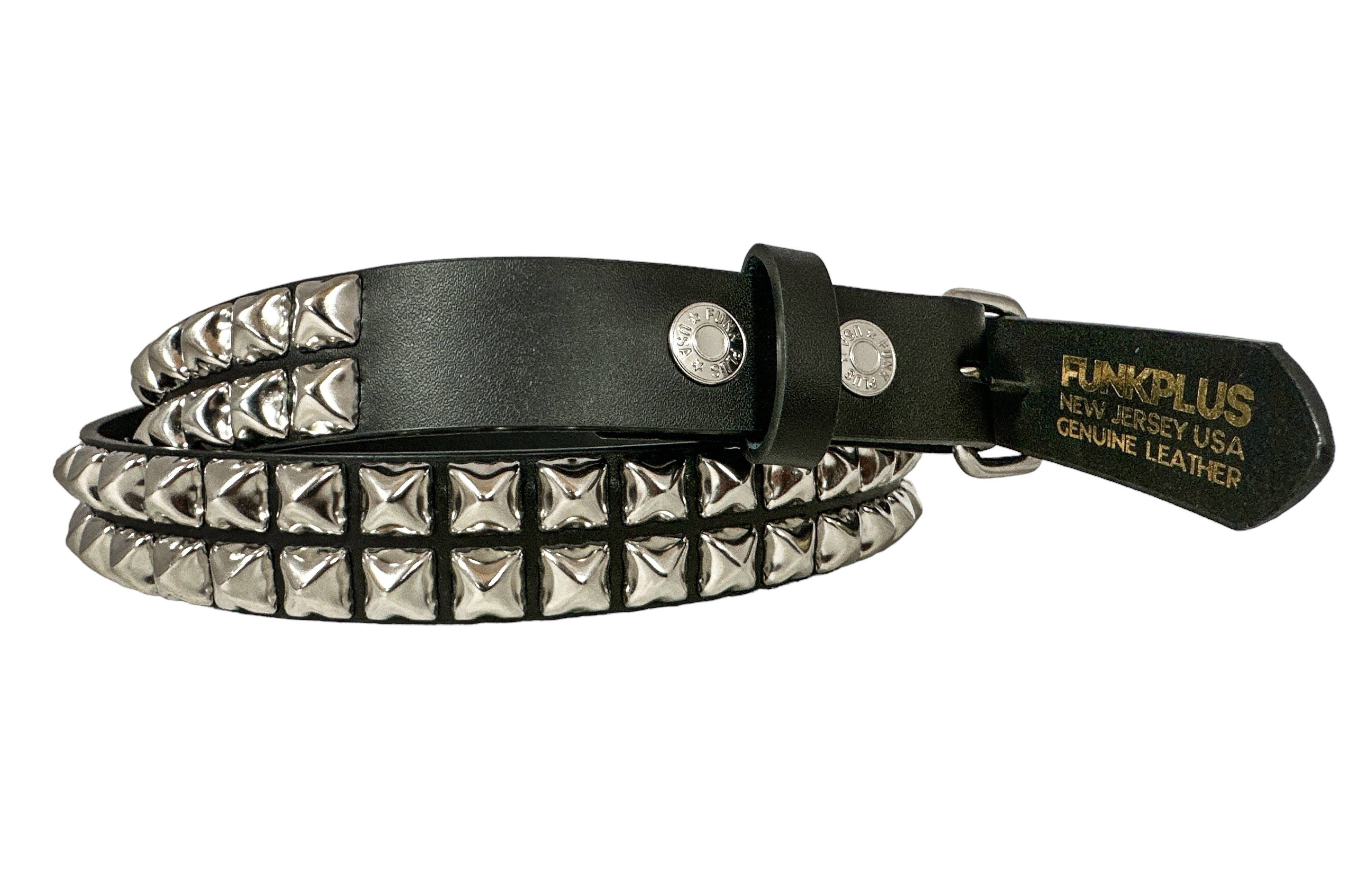 Funk Plus - Wholesale Belt - Women's - BT117 2 ROW 1/2' PYRAMID STUDS, 1 1/4" WIDE2