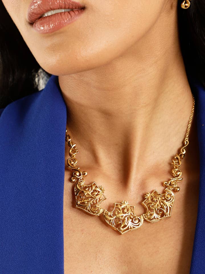 Golden Swirl Necklace for wholesale by Melrosia London