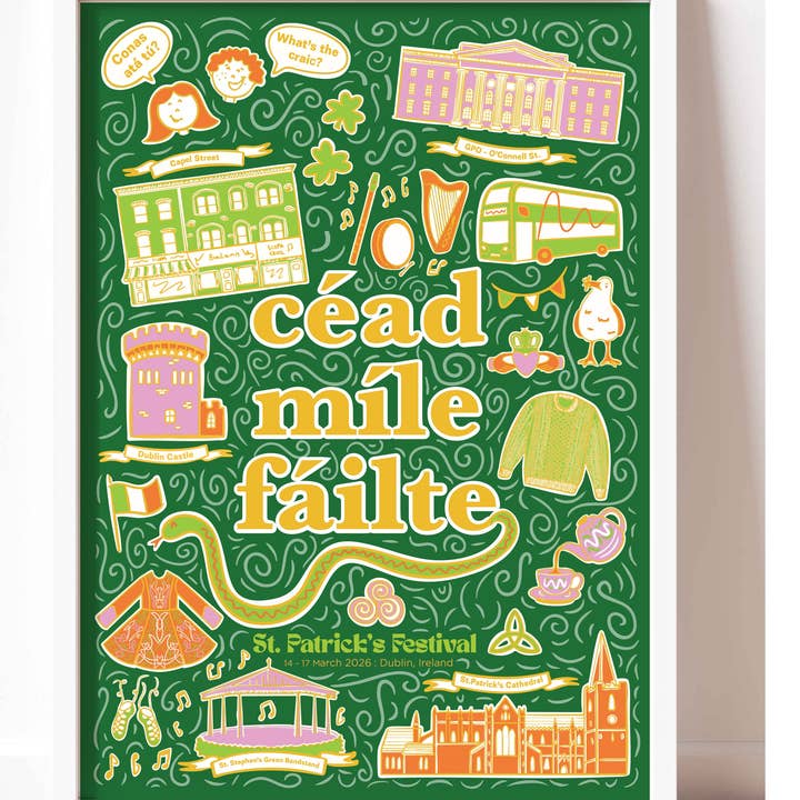 Céad Míle Fáilte St Patrick's Festival 2026 Tryck för wholesale av Prints of Ireland